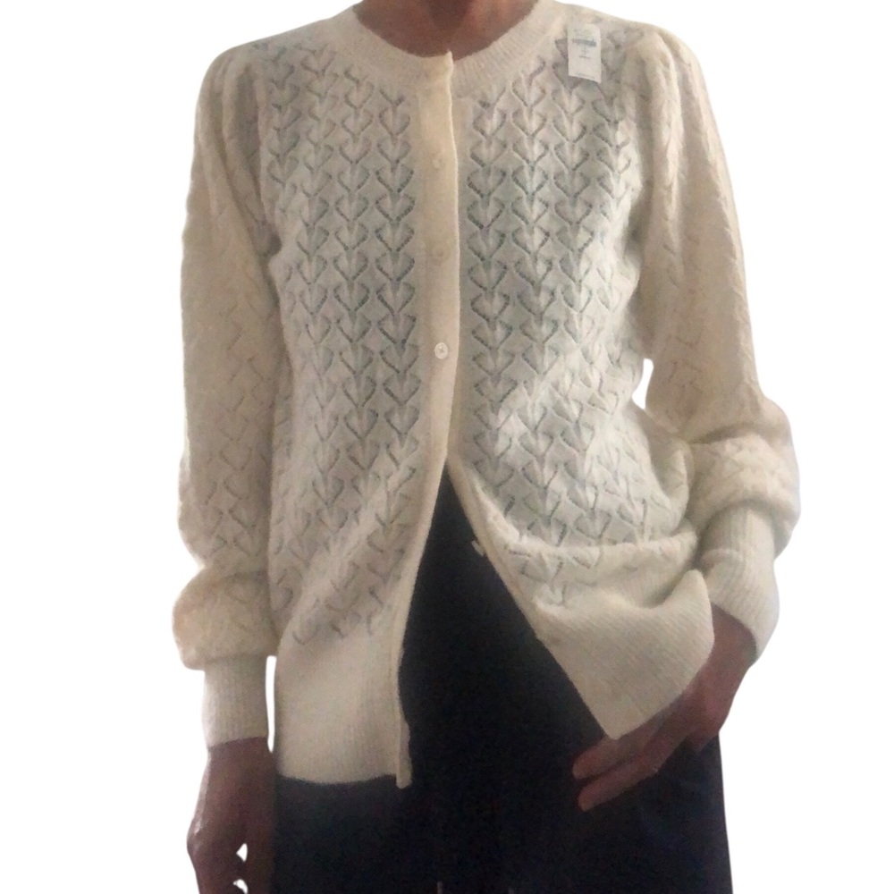 NWTS Adorable wool blend long tall button up cardigan, breathable sweater